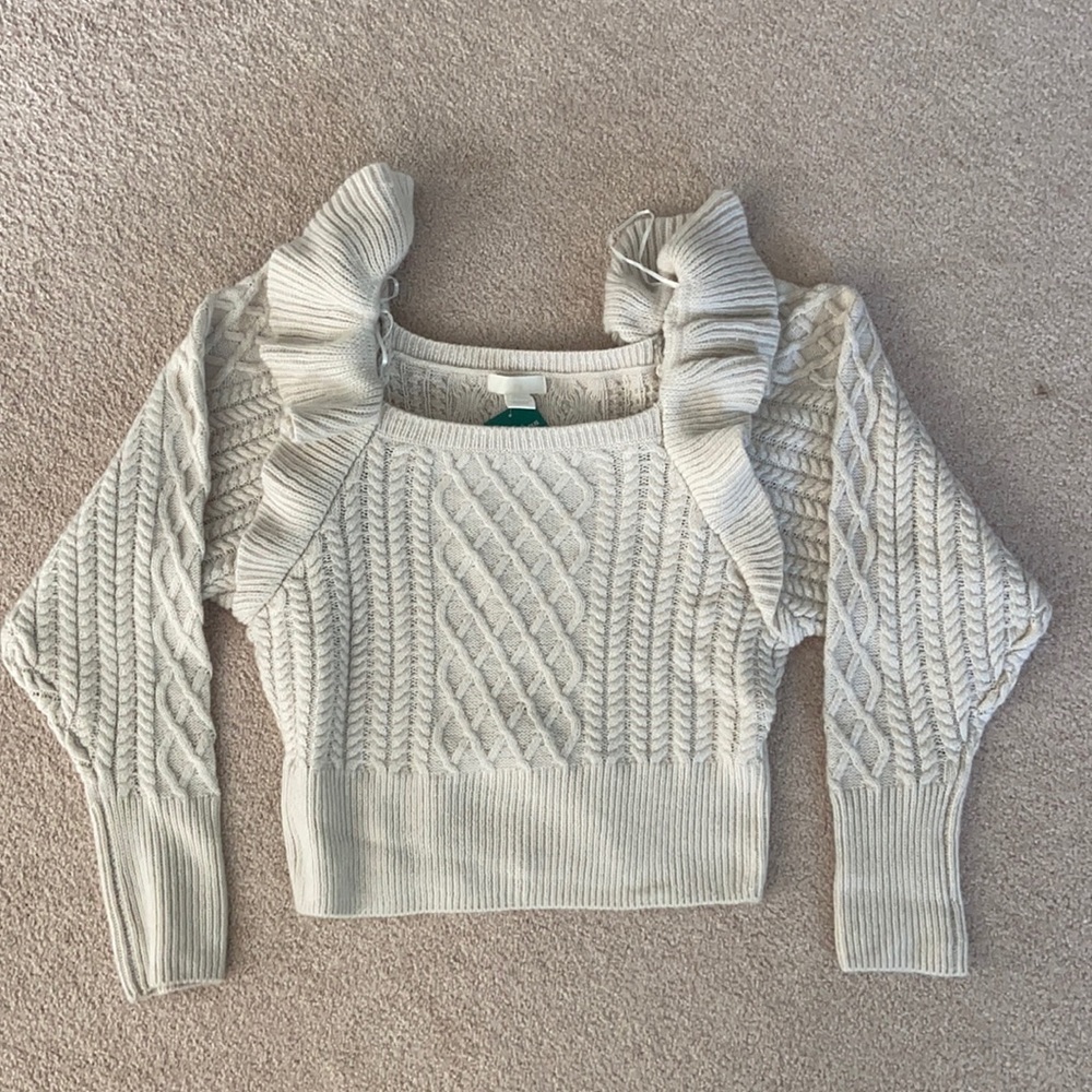 Cream Cable-knit Sweater